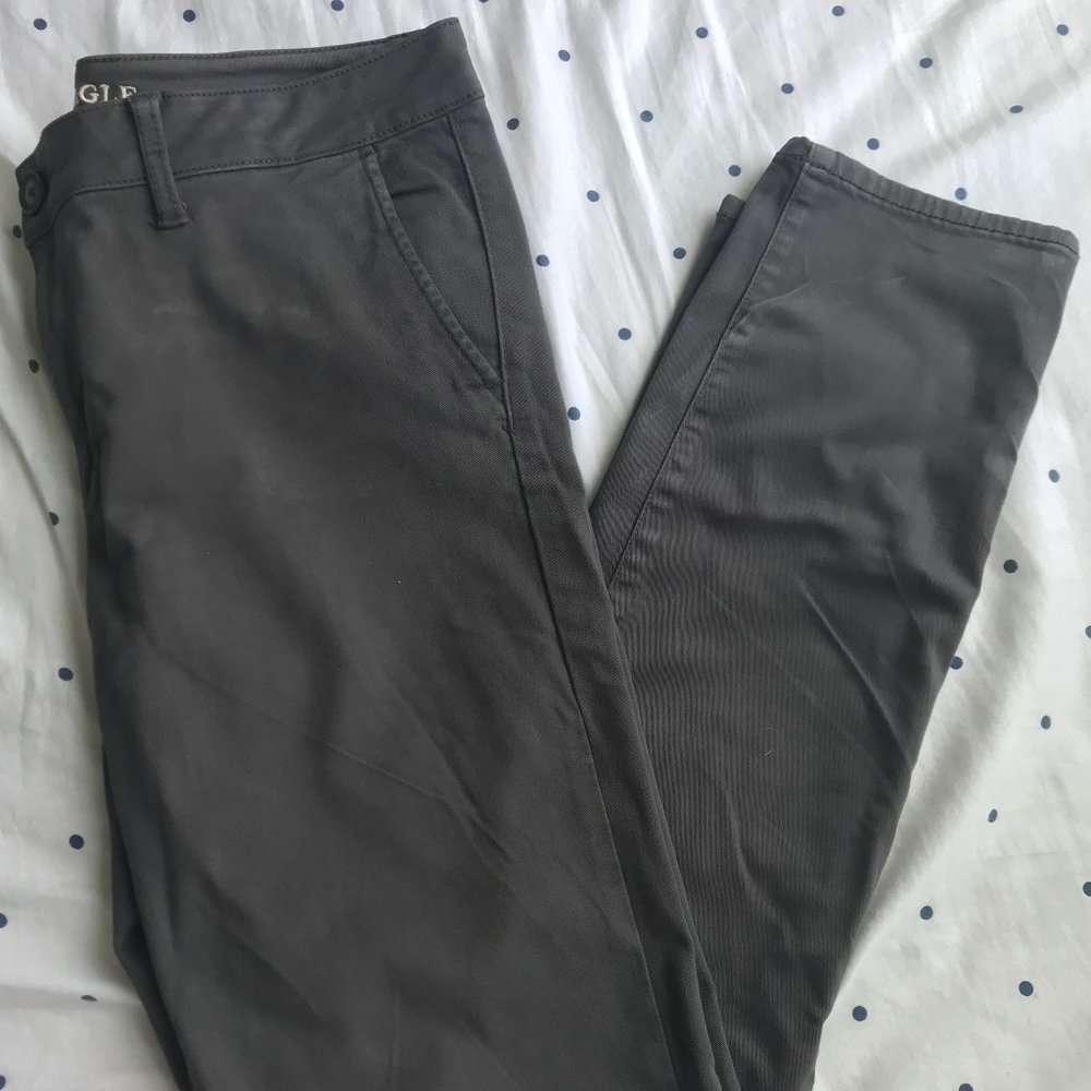 AEO Women's Denim X Skinny Gray Pant (14 Long)